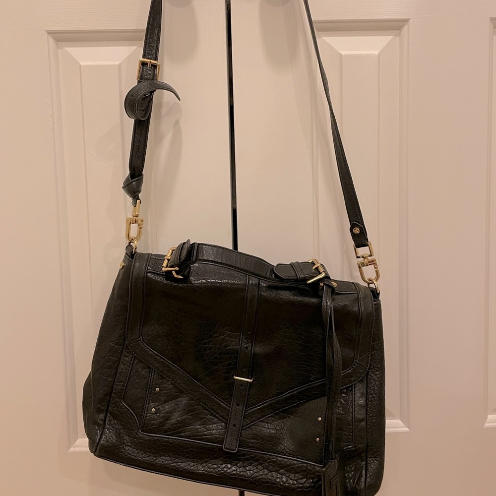 Tory Burch black leather cross body satchel